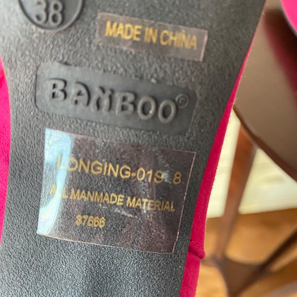 NWOT Hot Pink Faux Suede Bootie BAMBOO brand with Silver Tone Toggle Side Zipper - Picture 2 of 12